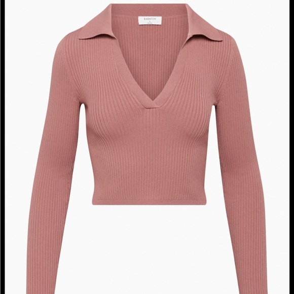 Babaton Sweaters - Babaton ARITZIA Sculpt Knit Polo Longsleeve Size Large GUC